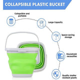 Siliconen opvouwbare emmer 10L opvouwbare emmer Vierkant Praktische emmer voor schoonmaken thuis, kamperen, vissen, autowassen, keuken, draagbare watercontainer (groen)