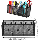 Magnetische penhouder, net, magnetische mand, magnetische opbergmanden, mesh markeerstifthouder, voor whiteboard, koelkast, kantoormateriaal