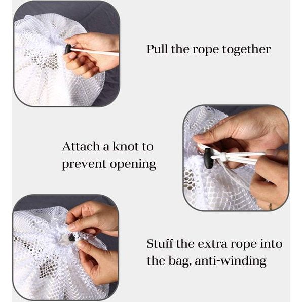 Waszak voor wasmachine, voor dessous, sokken, panty's, kousen en babykleding, afmetingen 60 x 90 cm voor 5 kg was, 2 stuks