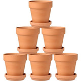 6 Grote Terracotta Potten 5.25" x 5.25" Bloempotten Klei Potten met Schotel en Drainage Gat Succulent Potten Kruid Pot Geweldig voor Planten Ambachten Huwelijkscadeau