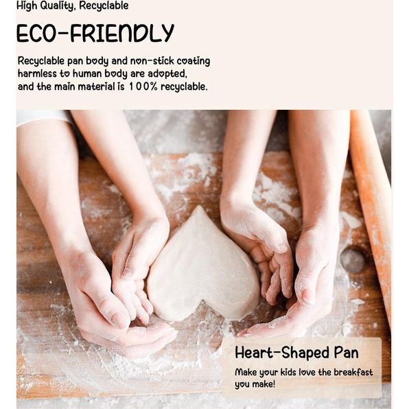 4-gaats hartvormige eierpan, anti-aanbaklaag, graniet, kleine pannen, inductie, braadpan, creatieve schattige omeletpan zonder PFOA, gezonde pannenkoekenpan voor het ontbijt