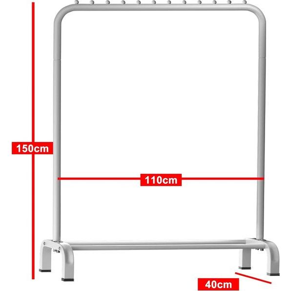 Kledingrek, 110 * 54 * 150cm Grote Ruimte Kledingrek, Stabiel Kledingrek, Minimalistisch Design Kledingrek, Vrijstaand Kledingrek voor Slaapkamer, Wit
