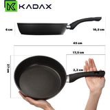 KADAX - Braadpan, pan met antiaanbaklaag, gecoate gourmetpan - inductie universele pan, braadpan voor vetvrij koken, pan met kunststof handvat - diameter 26 cm