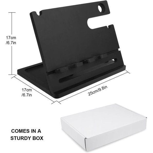 Houten Docking Station As Sleutelhouder Portemonnee Stand Horloge Organizer Mannen Vrouw Vader Verjaardagscadeau