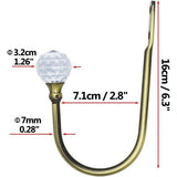 2 stuks gordijngordijnhouders kristallen gordijnhouders gordijn holdbacks metalen vouwhouders voor gordijn (klein, brons)