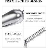 3 × multifunctionele schop van roestvrij staal, keukenschep, voederschep voor dieren, snoepschep, meelschep, voor bruiloft, keuken, buffet, onbreekbaar