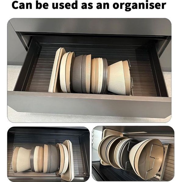 Dekselhouder, roestvrije pannenhouder, pannenorganizer, multifunctioneel telescopisch opbergrek, verstelbaar potdeksel, opslag, voor keukengerei, deksel, pannenorganizer