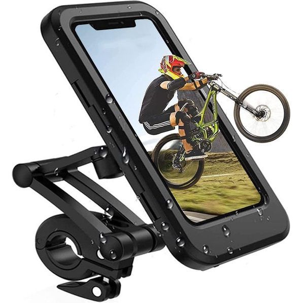 Fietshouder voor mobiele telefoon, voor motorfiets, universele houder voor fiets, waterdicht touchscreen, met 360° draaibare outdoor fietshouder, telefoonhouder voor smartphone tot 6,7 inch