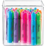 Set van 4 opbergdozen voor de werkplek – voor het opbergen van kantoorbenodigdheden en schrijfwaren – kunststof doos voor de brievenbak – doorzichtig