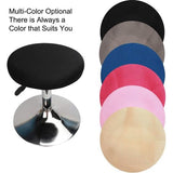 Stool Cover, Round Protective Covers for Stools, Washable, Easy Care, Breathable and Durable, for 26-38 cm Round Stool Diameter (Black, 2)