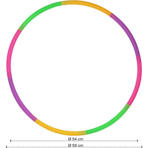 4 x hoelahoep om in elkaar te steken, deelbare Hullahub-band, fitnessband, holaHoop voor kinderen en volwassenen, groen, paars, roze, oranje