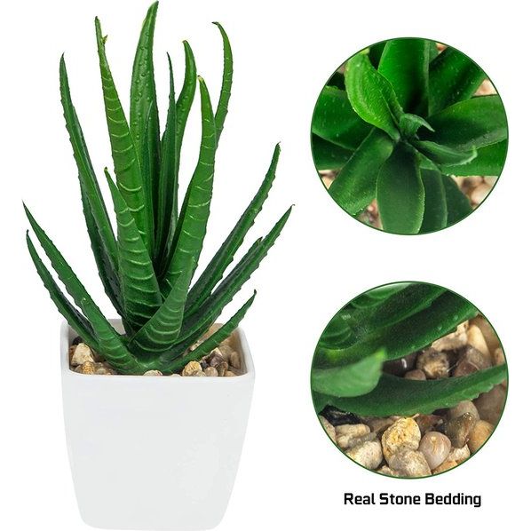 6 stuks Kunstplanten voor Buiten, Kunstplanten, Badkamer, Kunstplanten in pot, Kunstvetplanten, Tafeldecoratie, Huis, Balkon, Kantoor, Decoratie, Herbruikbaar (groen)