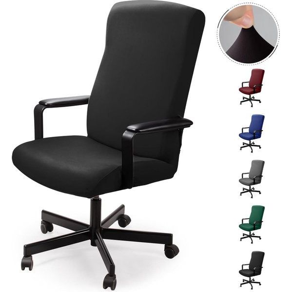 Bureaustoelhoes, bureaustoelhoes, stoelhoezen, draaistoel, overtrek, moderne stoelhoes, fauteuilhoes, elastisch, wasbaar, set voor bureaustoel, computer, bureaustoel