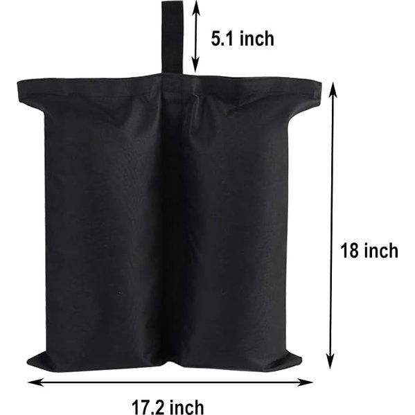 Gewichtszak, beengewichten voor pop-up tent, paviljoenverzwaring, paviljoenverzwarer, verzwaring voor paviljoen, terrasparaplu (4 large, zwart)