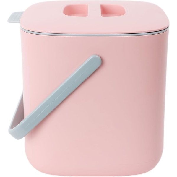 Keukencompostcontainer - gemakkelijk te reinigen voedselafvalcontainer voor de keuken | keukencompostcontainer voor het werkblad, emmer voor keukenafval (2,6 liter) - roze