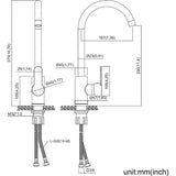 Keukenkraan, waterkraan, keuken, mengkraan, 360° rotatie, wastafelarmatuur, hoge druk, spoelbak, armatuur, keuken, in elegant design