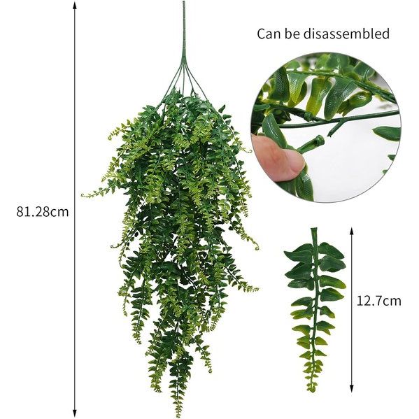 Kunstmatige hangplant, nepklimop, hangende slingers voor bruiloft, tuin, wanddecoratie, hangmanden, bruiloftsslinger (2 stuks)