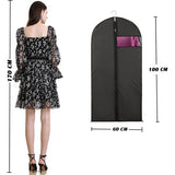 Kledingtas Pak 5 x Rits Kledingtassen Zwart 60 x 100 cm Ademend Waterdichte stof voor pakken Jurken Jassen Jacks Overhemden Avondjurken Paktas Opbergruimte Premium kledinghoes