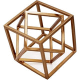 Kubus geometrisch ijzeren standbeeld - minimalistische sculptuur voor slaapkamer, salon, boekenkast en woondecoratie.