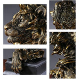 Leeuwenkop beeldje, hars leeuw standbeeld, dierenkop standbeeld, bureaukast, beeldje, ambachten, ornamenten voor thuis, kantoor, decoratie, cadeau