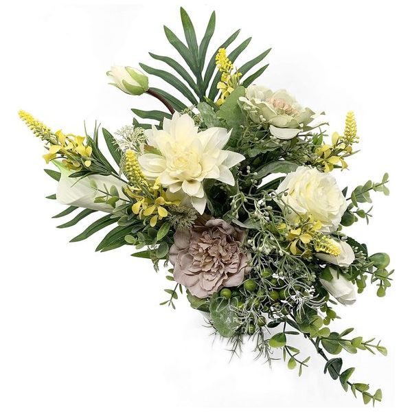 Kunstbloemen zoals echte, kunstplanten in potten ter decoratie, kant-en-klaar boeket kunstbloemen voor verzending, geschikt voor elke gelegenheid, kunstboeketten bloemen, (groen)
