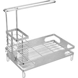 Spoelbak organizer, 304 roestvrij staal, sponshouder, keuken, lappenhouder, spoelbak, organizer, caddy met opvangbak voor opberghulp, keuken