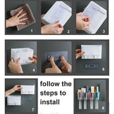 Tandenborstelhouder, zelfklevende tandenborstelhouder, 4 kopjes + 8 opbergvakken voor tandenborstelkoppen