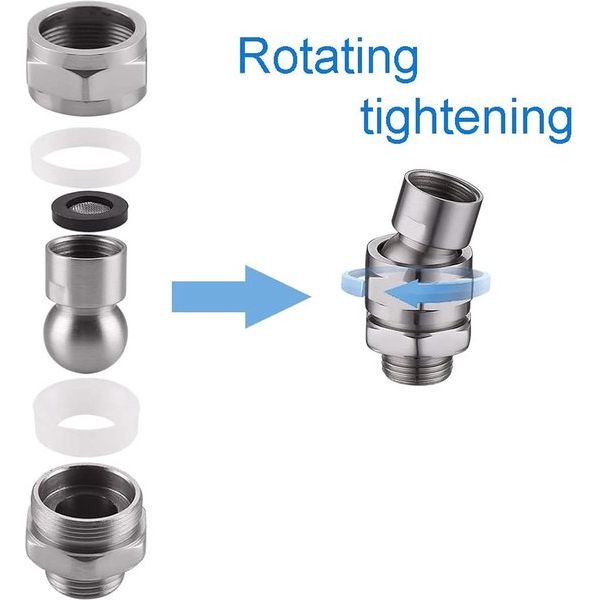 Douchekop regendouche kogelgewricht G 1/2 douchekop kogelgewrichtadapter, kogelgewricht instelbare douchearmaansluiting universele douchecomponent gepolijst chroom