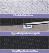 Hondenbed, bankbed, middelgroot, ondersteunend schuimbed voor huisdieren, met afneembare, wasbare overtrek, waterdichte binnenvoering en antislip onderkant, 91 x 60 cm, grijs