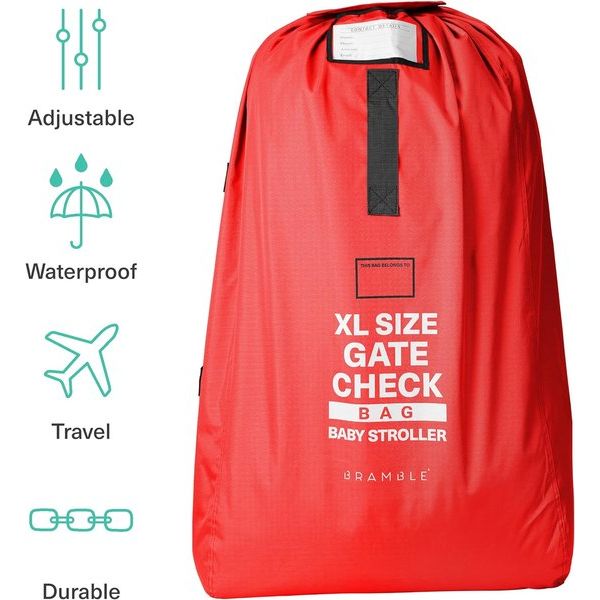 Transporttas voor kinderwagen – reistas/beschermhoes vliegtuig – buggytas – vliegreizen en opbergen – robuust en waterdicht, rood, kinderbagage