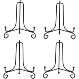 Set van 4 zwarte metalen plaatstandaard plaathouder ijzeren schildersezel displaystandaard voor komplaat kunst fotolijst 6 inch