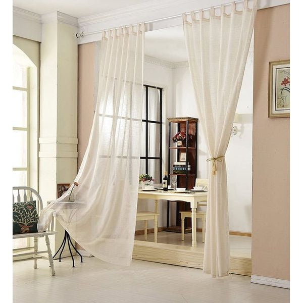 Rootz Transparante Gordijnen - Gordijnen - Raambekleding - Raambekleding - Vitrages - Linnenlook Panelen - Kameraccenten - Crème - 140x225cm