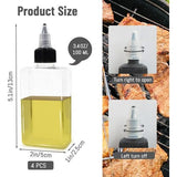 4-pack kleine campingoliedispenserflessen, 100 ml lekvrije knijpkruidenfles met schroefdop, doseerflessen voor buiten voor olie, soja, saus, azijn, 4 stuks