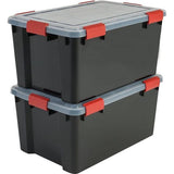 Boxen All-Weather Box, set van 2, AT-L, voor uitdagende opslagomstandigheden, kunststof, zwart, 50 l, 59 x 39 x 29 cm