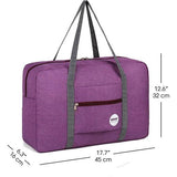 lichte opvouwbare reistas, handtas, plunjezak, duffel, weekendtas of sporttas, voor op reis, naar de sportschool of als handbagage, violet