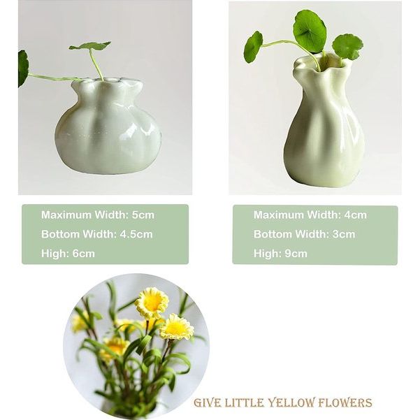 Keramiek bloemenvazen ​​set, 2 stuks decoratieve creatieve vazen, hydrocultuur creatief bloemstuk, voor thuis kantoor woonkamer decoratie ornament