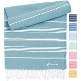 Hamamdoek van 100% gerecycled katoen, duurzaam en natuurlijk, saunahanddoek, strandhanddoek, badhanddoek, yogahanddoek, petrol, 100 x 200 cm