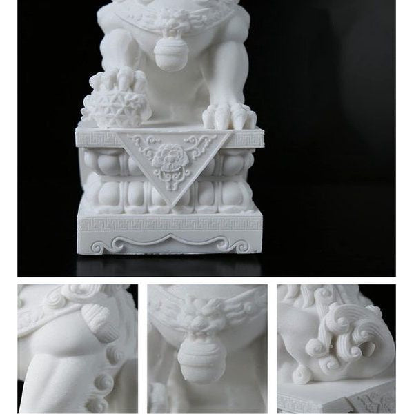 Guardian Lion-figuur, Chinese Feng Shui decoratieve sculptuur, FOO Dogs-standbeeld, ambachten, ornamenten voor thuis, kantoor, decoratie, cadeau, 10 cm / 3,93 inch
