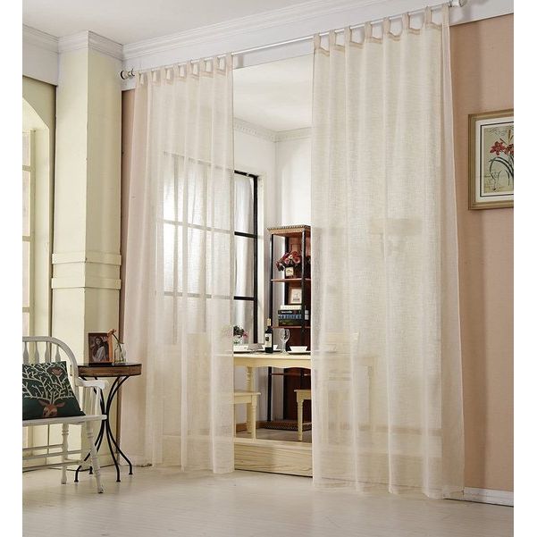 Rootz Transparante Gordijnen - Gordijnen - Raambekleding - Raambekleding - Vitrages - Linnenlook Panelen - Kameraccenten - Crème - 140x225cm