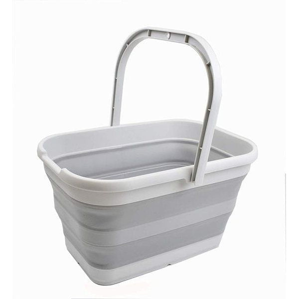 Opvouwbare rechtshandige, handige emmer, 12 liter, grijs