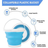 Siliconen emmer opvouwbare 10L opvouwbare emmer ronde opvouwbare plastic emmer voor thuis schoonmaken, kamperen, vissen, autowassen, keuken, draagbare watercontainer-blauw