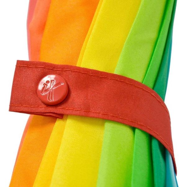 Paraplu XXL Regenboog 129 cm Glasvezel, licht, kleurrijk, groot, Regenboog - ronde haak handvat, paraplu xxl