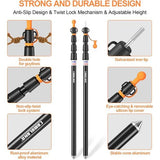 Tarpaulin Poles, Heavy Duty Tent Poles, Set of 2, Adjustable Aluminium Tent Poles for Tarps, Lightweight and Portable Telescopic Tarpaulin Poles for Camping, Hiking, Hammock etc. 4 Segments
