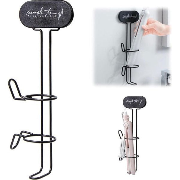 Stijltang, wandhouder, houder voor stijltang, krultang, metalen wandhouder, zonder boren voor stijltang, stijltang, stijltang, stijltang, zwart