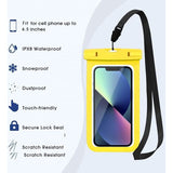 Waterdichte tas heuptas beschermhoes met waterdichte mobiele telefoonhoes, universele strandtas met mobiele telefoonzak, waterdicht voor watersport, strand, zwemmen, varen (geel)