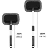 Autowasborstel telescoopsteel set met 4 microvezelpads autoruitenreiniger ruitenwisser ruitenwashandschoen auto telescopische steel wasborstel microvezel reinigingsborstel