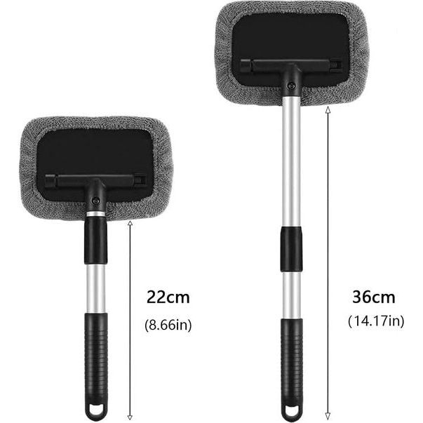 Autowasborstel telescoopsteel set met 4 microvezelpads autoruitenreiniger ruitenwisser ruitenwashandschoen auto telescopische steel wasborstel microvezel reinigingsborstel