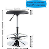 Vierkante draaikruk met wielen PU Leahter rolkruk in hoogte verstelbare kruk voor spa-salon massage wit