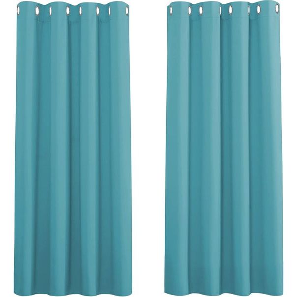 Gordijn Gordijnen Gewone geïsoleerde verduisteringsGordijn Gordijnenen, 46 x 54 inch, 2 tabletten, Lichtblauw