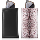 Brillenkoker, 2 stuks draagbare zonnebrillen etui met kliksluiting brillenkoker zachte bril beschermhoes leesbrillenetui voor dames met reinigingsdoekje